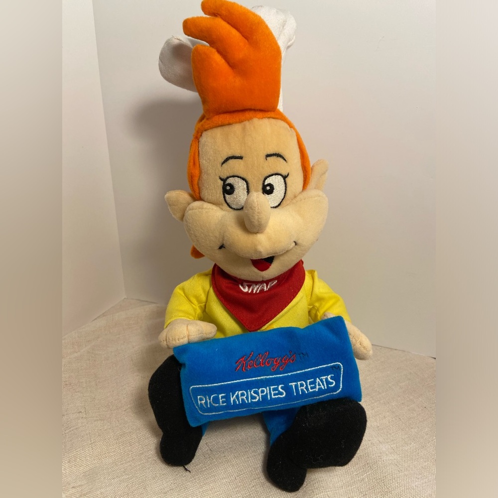 90s Kellogg's Snap plush Rice Krispies Treats cereal Chef 1999 vintage toy
